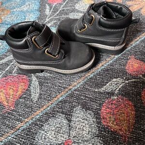 Wonder Nation Black Kids Boots with Straps